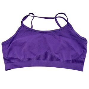 Fabletics Sevan Seamless Sports Bra Purple Women's L Activewear Athleisure Yoga